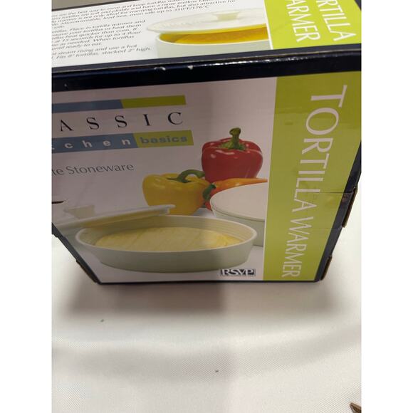 Classic Kitchen Basics NEW White Stoneware Tortilla Warmer - Picture 7 of 9